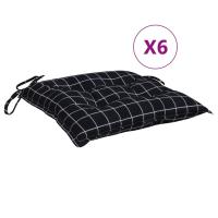 vidaXL Cojines para silla 6 uds tela Oxford 50x50x7 cm Color Verde,  Azul y blanco,  Negro y blanco y mas Cojín Decorativo de Asiento Cojines de muebles de salon - details 7