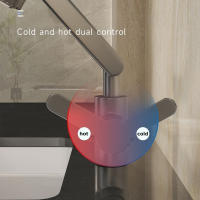 Grifo Universal Giratorio De Doble Modo Para Cocina Y Baño Con Brazo Mecánico Ajuste De Agua Caliente Y Fría Instalación Montada En La Mesa Estilo Contemporáneo - details 5