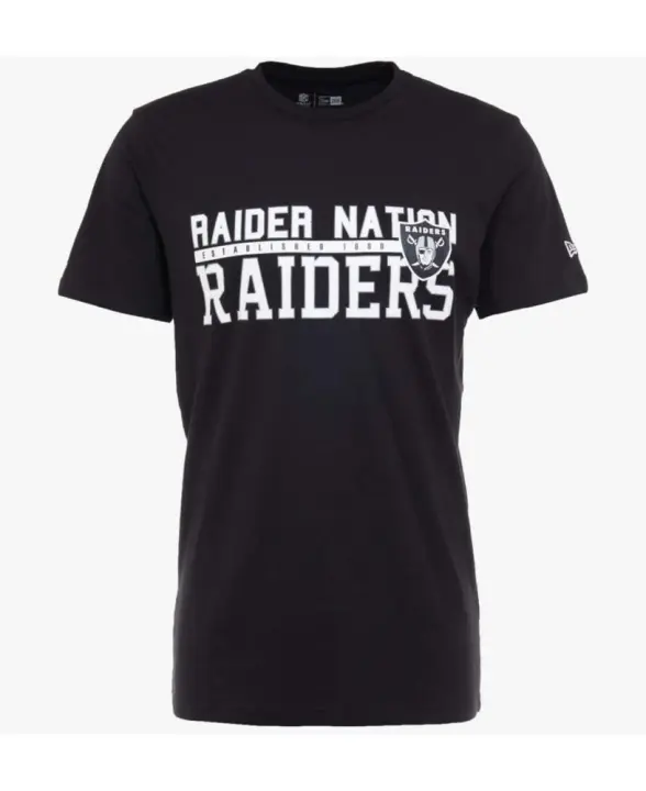 Camiseta New Era Nfl Stacket Workdmark Raiders Negro 12123829 - 1