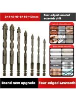 Broca Serrada De Cuatro Lados Para Bricolaje Broca Eclesiástica Para Talud Seco De Azulejos Cerámicos Vidrio Mármol Hormigón Acero Inoxidable - details 3