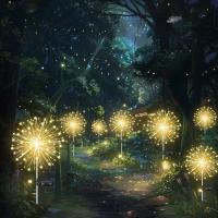 Luces Solares Para Jardín 200LED Impermeables Con Herramienta De Instalación Luces De Fuego Para Camino Césped Navidad - details 4