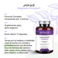 Citrato de Magnesio 1545mg + Magnesio Bisglicinato 600mg -  Reduce Cansancio y Fatiga - Magnesium Complex Alta Biodisponibilidad - 120 Cápsulas Veganas Nutralie - details 1