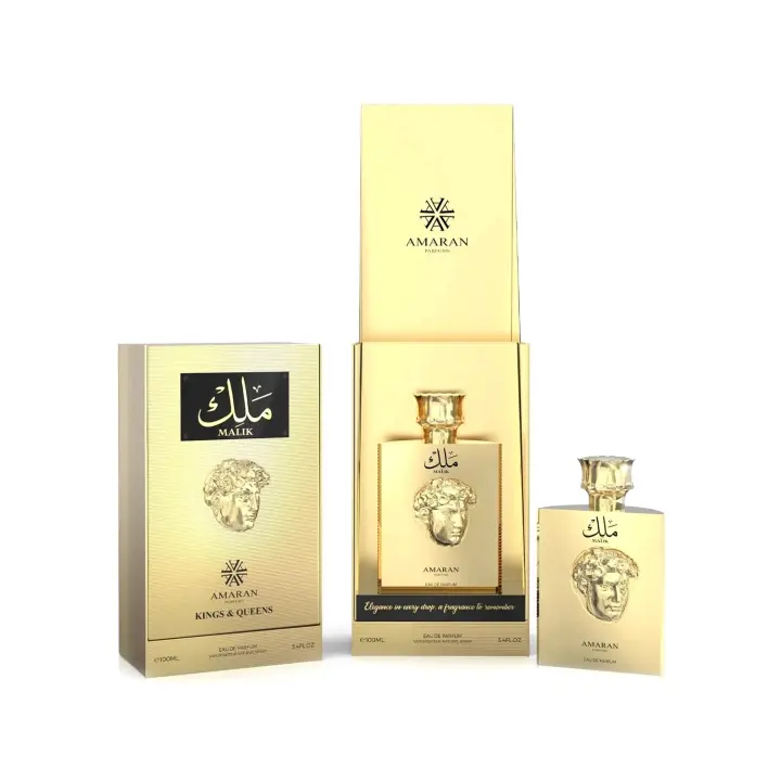 KINGS & QUEENS MALIK EDP UNISEX 100 ml - Fragancia Amaderada Aromática con Notas Marinas y de Madera de Cachemira - Marca KHADLAJ PERFUMES - Certificado CE - 1