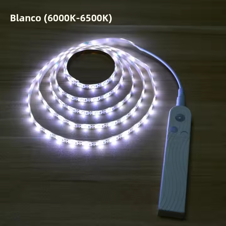 Tira De Luz LED Impermeable Para Armario De Cocina Con Sensor De Movimiento 5V Inalámbrico PIR Luz LED De Escaleras Y Armario Con Batería - 1