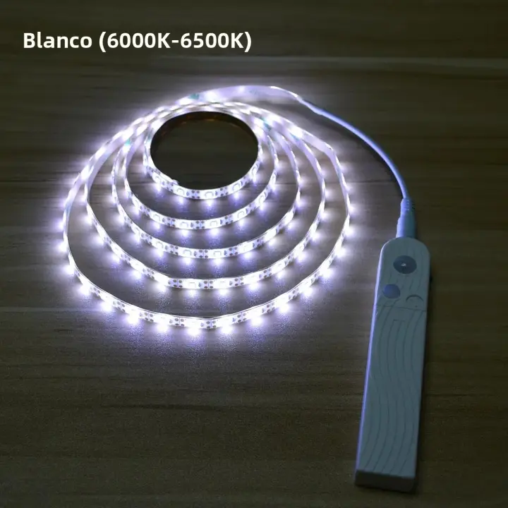 Tira De Luz LED Impermeable Para Armario De Cocina Con Sensor De Movimiento 5V Inalámbrico PIR Luz LED De Escaleras Y Armario Con Batería - 1