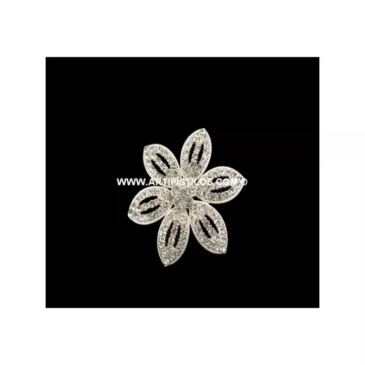 BROCHE FLOR 6 PICOS STRASS Raíz OFERTAS BROCHES DE ROCALLA/CRISTAL FILIGRANAS/BROCHES & ABALORIOS BROCHES DECORATIVOS - 1