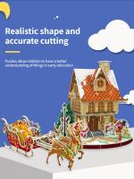 Rompecabezas 3D Creativo Juego Educativo Para Niños Casa De Navidad DIY Regalo De Año Nuevo Juguetes Para Bebés - details 1