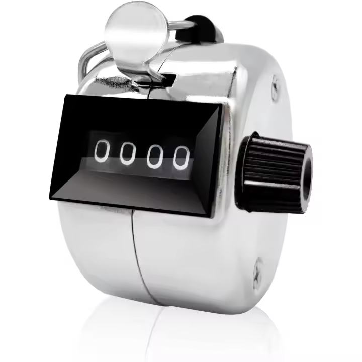 Contador Manual Metálico de 4 Dígitos - Ideal para Estadios, Entrenadores y Otros Eventos - 1