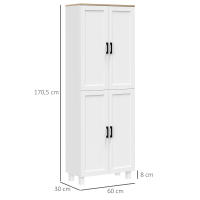 HOMCOM Alacena de Cocina Nórdico Mueble Aparador de Comedor Armario de Almacenaje de Cocina con 4 Puertas y Estantes Ajustables Antivuelco 60x30x170,5 cm Blanco - details 2