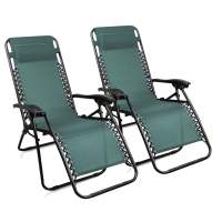 Set de 2 sillas Gravedad Cero reclinables Tumbonas sillas reclinable ajustable butacas plegable con almohada 165x68x110 , ligero de  6 kilos ideal para playa, jardín, terraza, patio - details 9