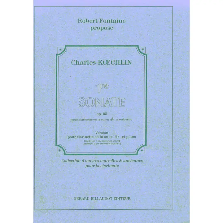 KOECHLIN C.-Sonata nº 1 Op.85 para Clarinete en La y Piano - 1