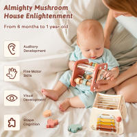 Juguete Montessori De Madera Con Cinco Funcionalidades Juego De Puzzle De Setas Para Bebés Desarrollo Sensorial Y Educativo Tema Animal Y Naturaleza Regalo Para Niños - details 4