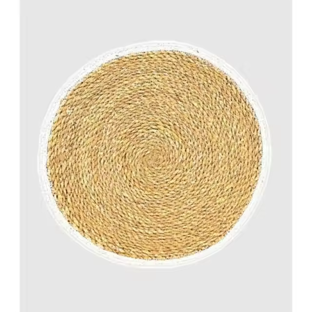 Salvamantel seagrass ribete blanco pequeño     -EkilikuaHome - 1