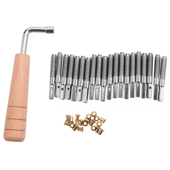 20 Pcs Tuning Pin and 20Pcs Rivets,with L-Shape Tuning Wrench,for Lyre Harp Small Harp Musical Stri - 1