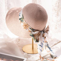 Sombrero De Sol Para Mujer Grande Con Hojas Y Lazo Protección Solar Y Sombra De Vacaciones De Verano Para La Playa - details 5
