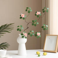 Simulada Rama Enredada De Flores Con Campana Colgante Y Madera Borracha Decoración De Pared a Piso Para Sala De Estar Planta Forestal Artificial - details 0