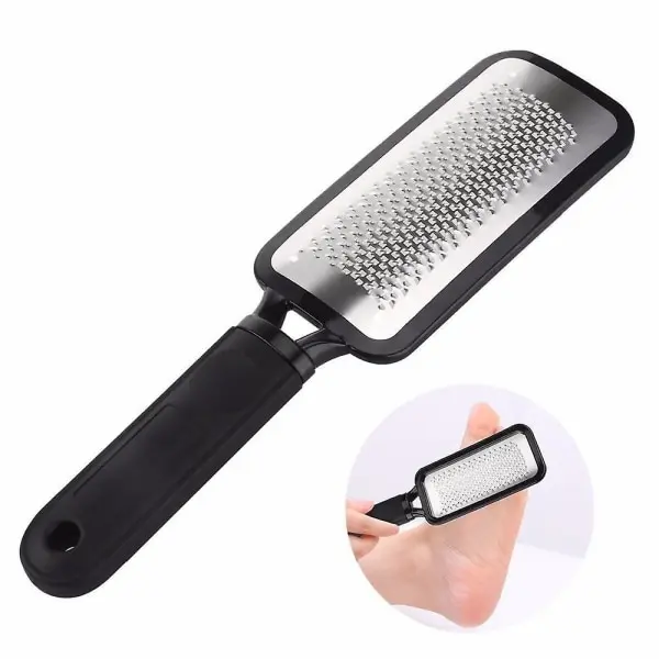 Large Professional Pedicure Skin File Foot File Scraper Rallador de Maple inoxidable | Raspador de pies (Negro) - 1