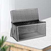 Large Capacity Clothes Storage Bag Non-Woven Foldable Quilt Storage Bag with Lids Zipper Wardrobe Clothing Organizer Sorting Box - details 7