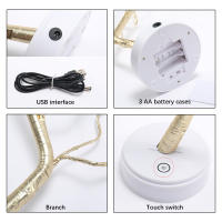 Luces De Árbol LED Decorativas Artificiales Luz De Hadas Operadas Por Batería Para Mesa Bonsái Lámpara Para Fiesta Navidad Camping Decoración De Verano - details 5
