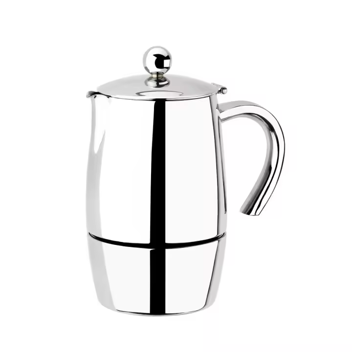 Bra - Cafetera Italiana Magna, De 4 a 10 Tazas, Acero Inoxidable, Apta Inducción, Posible Media Carga, Acabado Brillante - 1