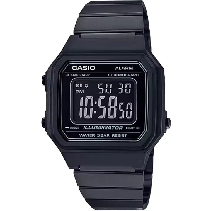 reloj digital unisex Casio B650WB-1BVT Alarma Luz LED cronómetro 50m WR - 1