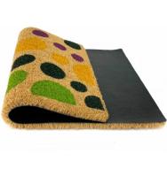 COSHANO Felpudo Alfombra Fibra de Coco Natural con Reverso PVC Antideslizante para Exterior e Interior 40x60cm (Circulos) - details 2