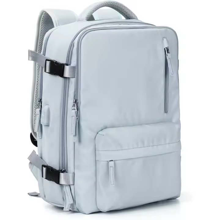 Bolsosymochilasparamujer Mochila escolar, impermeable, transpirable, con compartimento para portátil, artículos personales homologados para volar, noir - 1