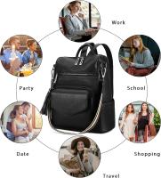 Mochila de cuero antirobo para Mujer, Diseño de moda, mochila de viaje, Bolso de hombre con Correa de muñeca. - details 3