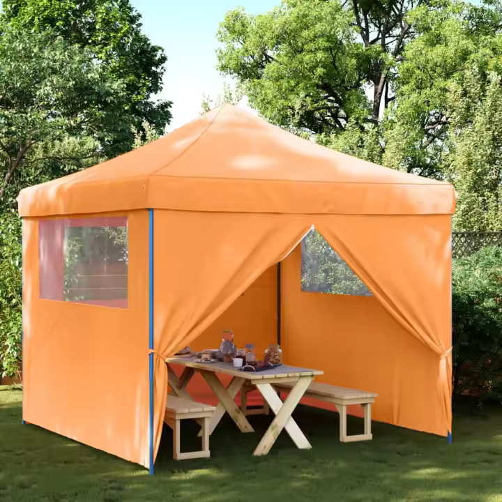 vidaXL Tienda de fiesta plegable Pop-Up 4 paredes laterales naranja - 1