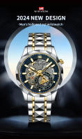 Reloj De Cuarzo Para Hombre VA VA VOOM Con Movimiento De Cuarzo Dial Hollowed out De 41mm Luminoso Dorado Luxuoso Reloj De Pulsera - details 5
