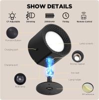 Lámpara De Pared RGB LED Recargable Con Control Remoto 9 Colores Rotación De 360° Luz Nocturna Para Dormitorio Sin Cable - details 5