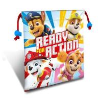 Paw Patrol - Bolsa almuerzo saco de cuerdas 22x22 cm para niños y niñas, ideal para colegio, parque o excursiones, resistente y fácil de limpiar - details 0