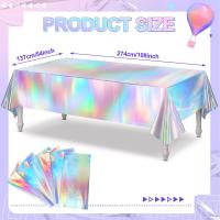 Mantel De Láser Tema Arcoíris Para Fiesta 1PCS Desechable Impermeable Y Resistente Al Aceite Decoración De Cumpleaños Boda Para Exterior Y Interior - details 1