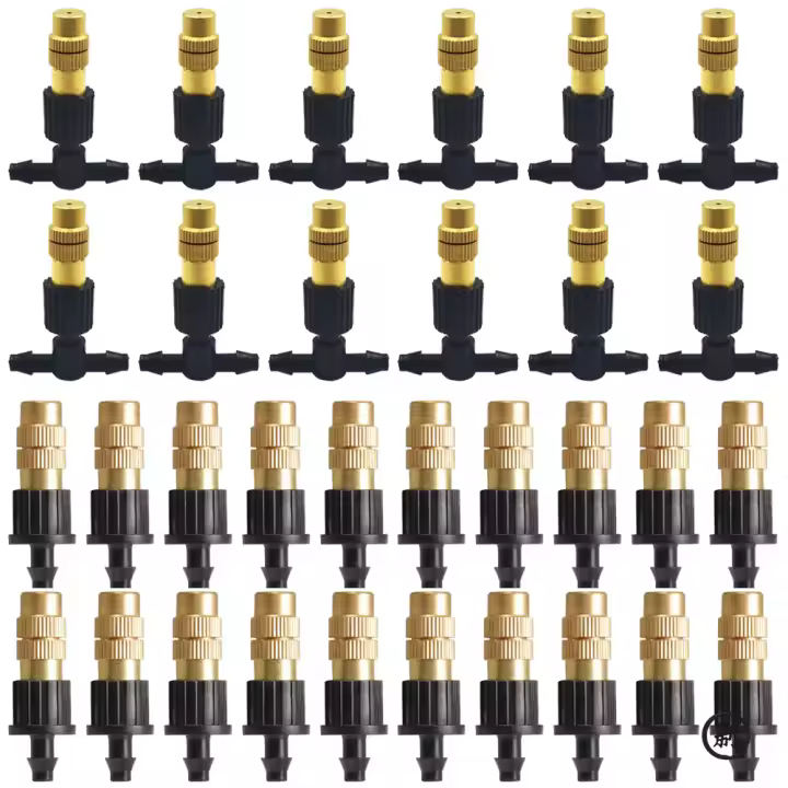 Sistema De Enfriamiento Por Misting PVC 10pcs 4/7 Para Jardín Riego Automático 1/4'' Atomizador Ajustable Micro Roscado - 1