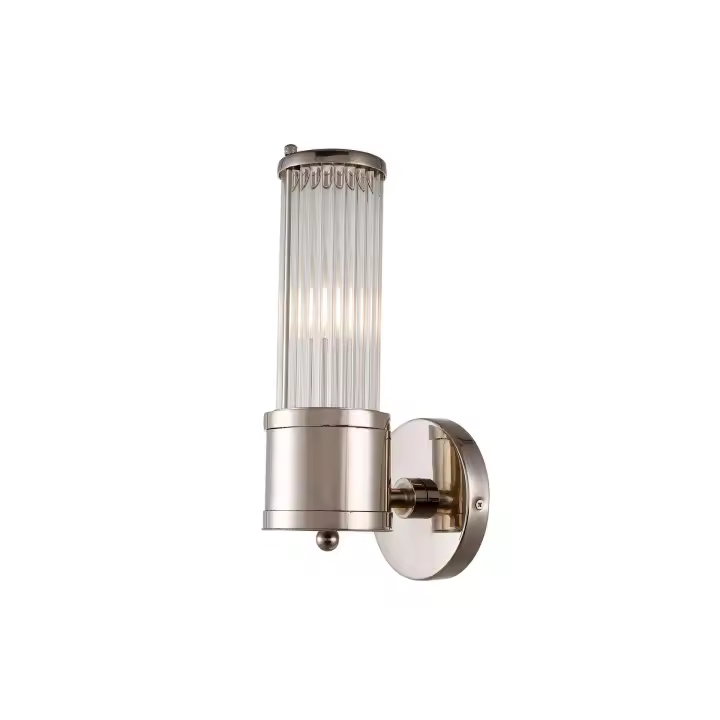 Aplique Pared Cristal Metal Plateado 12x14x30 Cm - 1