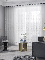 Cortinas Blancas De Poliéster Sastre Bordadas Con Floral Voile Transparentes Para Sala De Estar Y Dormitorio - details 3