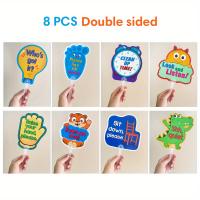 8Pcs Etiquetas De Gestión Clase En Plástico Reglas De La Clase Suministros De Fiesta Para Escuela Direcciones De Acción Del Maestro Montessori - details 5