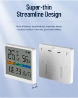 Termómetro Y Higrómetro Digital LCD Para Interior Sensor De Temperatura Y Humedad Estación Meteorológica Con Reloj Para El Hogar Tamaño 77x68x11 Mm - details 2