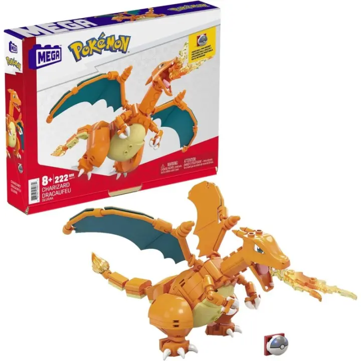 Mega Construx Pokémon Charizard Figura de 222 Bloques de construcción de Juguete para niños Mattel GWY77 GWY77 - 1