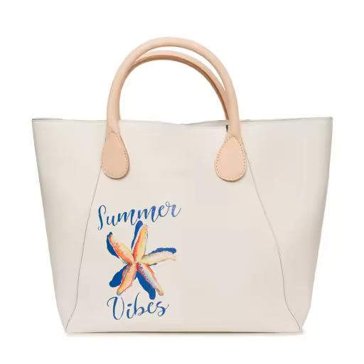 OBAG — Cod. COMP25ST Bolso de mano, mujer, doble mango, bicolor, logotipo impreso, grande, l 33cm - p 17cm - h 30cm - 1