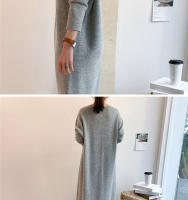 Vestido Largo De Mujer Otoño Invierno 2024 Nueva Vuelta Suéter Tejido Suéter Maxi De Cashmere Estilo Coreano Elegante - details 15