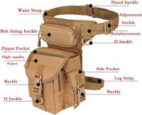 Riñonera multiusos para senderismo, táctica, Militar, para correr, acampar, motociclismo, ciclismo, Bolso de hombro - details 2