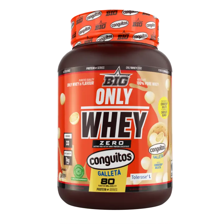 ONLY WHEY ZERO Conguitos Blanco Galleta (1KG)  - Big + mix regalo  Sin lactosa  Deliciosa  Baja en azúcares  Baja en grasas  Saludable  Proteína whey - 1