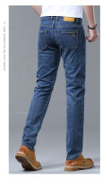 Jeans De Primavera Para Hombre Color Azul Claro Estilo Slim Tejido Elástico Materiales Suaves Pantalones Clásicos Casuales - details 18