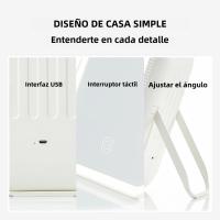 Espejo De Maquillaje LED Táctil Con 3 Modos De Luz Recargable USB Plegable Con Soporte Para Viaje - details 11