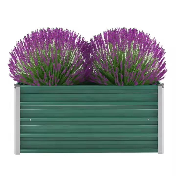 vidaXL Arriate de acero galvanizado verde dimensiones 240 x 80 x 77 cm,  240 x 80 x 45 cm,  100 x 40 x 45 cm y mas - 1