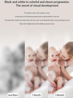 Juguete De Estimulación Visual Montessori Para Bebés Tarjeta En Blanco Y Negro De Alta Contraste Juguete De Aprendizaje Para Edad Cero a Tres Años - details 1