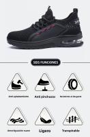 Zapatos De Seguridad Para Hombre Verano Malla Antipinchazos Punta De Acero Transpirables Ligeros Con Inserto De Kevlar Y Tela Superior - details 2