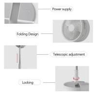 Ventilador inalámbrico portátil Manalex plegable y extensible - details 3