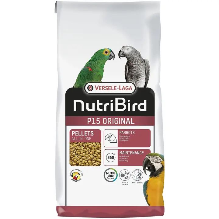 Versele-Laga Nutribird P15 Original 10 Kg para Loros Amazonas y Yacos - Completa Nutrición y Apoyo Intestinal - 1